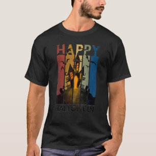 T-shirt Happy Halloween Castle Watercolor Classic
