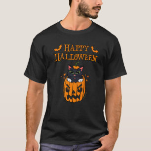 T-shirt Happy Halloween chat design en citrouille Jack O´L