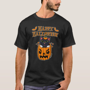 T-shirt Happy Halloween chat design en citrouille Jack O´L