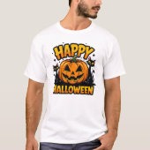 T-shirt Happy Halloween Chats noirs (Devant)