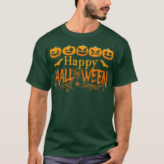 T-shirt Happy Halloween Citrouille Face Emojicorn Jackolan