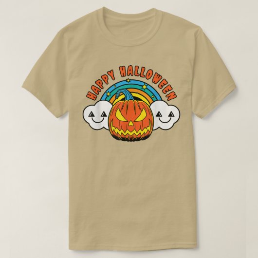 T-shirt Happy Halloween Citrouille Lazy Costume mignon Jac (Design devant)