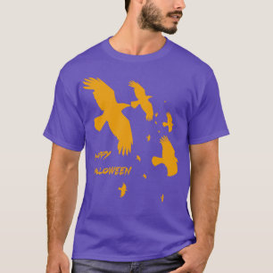 T-shirt Happy Halloween Crows Dans Vector Vecteur De Vol O