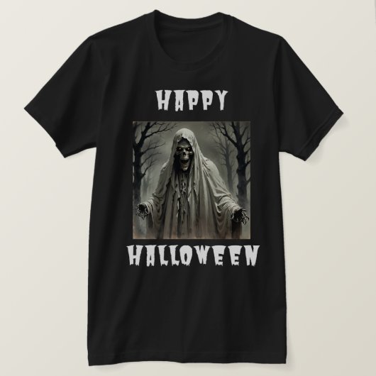 T-shirt Happy Halloween Déplaisant Skeleton Man (Design devant)