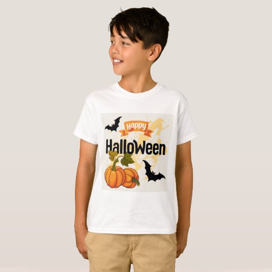 T-shirt Happy Halloween design (Devant entier)