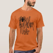 T-shirt Happy Halloween drôle effrayant Araignée Cobweb (Devant)