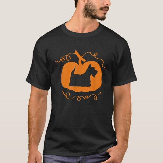 T-shirt Happy Halloween écossais Terrier Chien Pumpk écoss (Devant)
