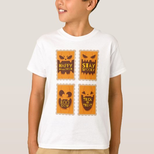T-shirt Happy Halloween Éffrayant Retro Citrouille Boo Cre (Devant)