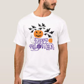T-shirt Happy Halloween fantôme citrouille chauve-souris t (Devant)