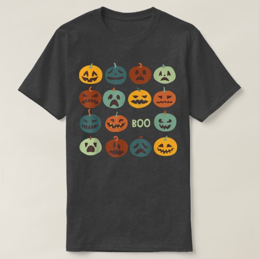 T-shirt Happy Halloween Funny Pumpink Face Boo Halloween P (Design devant)