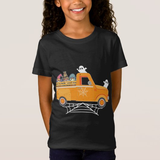 T-Shirt Happy Halloween Gnome Truck Drive Éffrayant Gnome (Devant)