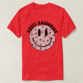 T-shirt Happy Halloween Happy Face Spider Motif tendance (Design devant)
