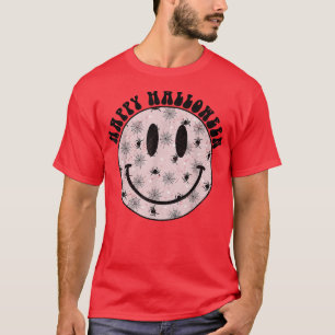 T-shirt Happy Halloween Happy Face Spider Motif tendance 