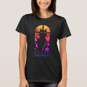 T-SHIRT HAPPY HALLOWEEN HORROR CAT