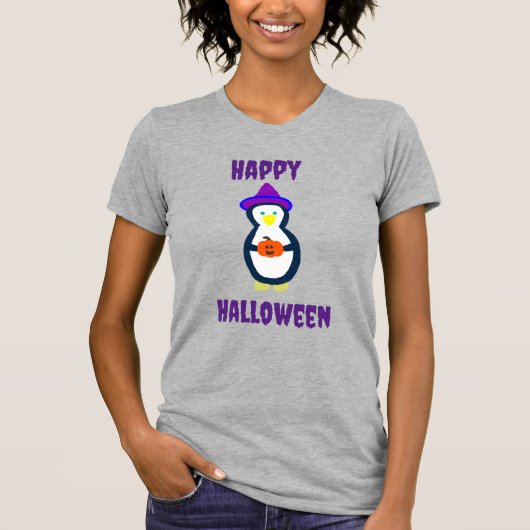 T-shirt Happy Halloween Penguin (Devant)