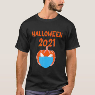 T-shirt Happy Halloween Quarantine 2021 Citrouille En Face