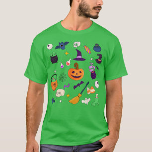 T-shirt Happy Halloween rétro Scary mignonne Citrouille Éf