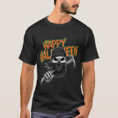T-shirt Happy Halloween Skeleton Crowbar (Devant)