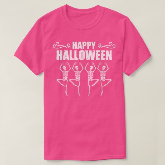 T-shirt Happy Halloween Squelette Ballerina Costume  (Design devant)
