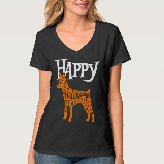 T-shirt Happy Halloween Toy Fox Terrier (Devant)