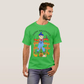 T-shirt Happy Halloween Whimsical Cartoon Scarecrow (Devant entier)