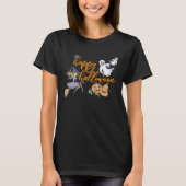 T-shirt Happy Halloween witch ghosts goblins spiders fall (Devant)