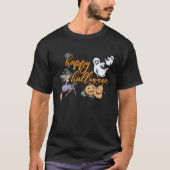 T-shirt Happy Halloween witch ghosts goblins spiders fall (Devant)