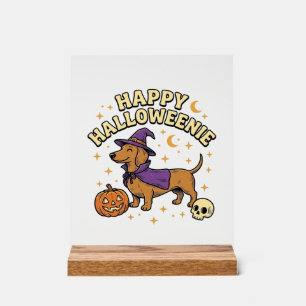 T-shirt Happy Halloweenie chien teckel sorcière_1