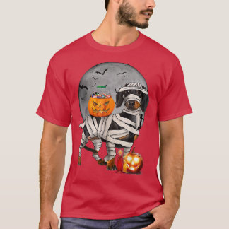 T-shirt Happy Halloweenie Dachshund Mummy Dog Hallowe