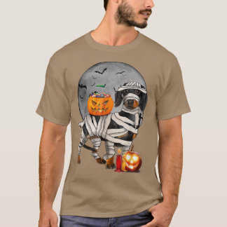 T-shirt Happy Halloweenie Dachshund Mummy Dog Hallowe