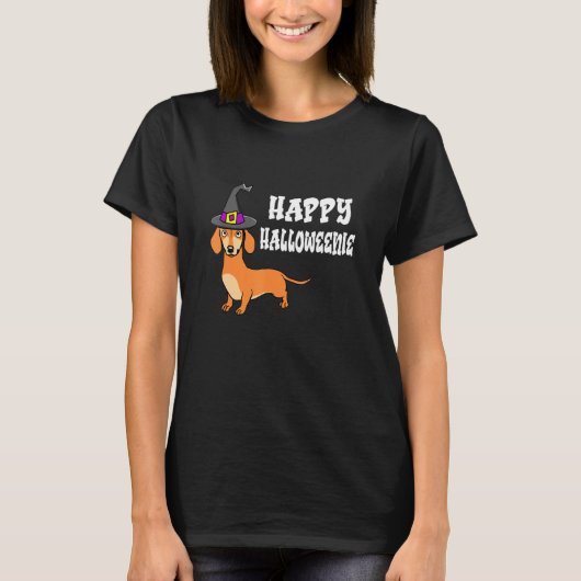 T-shirt Happy Halloweenie Happy Halloween Dachshund (Devant)