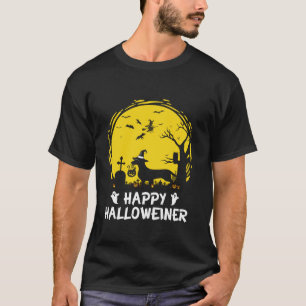 T-shirt Happy Halloweiner Funny Halloween Dogs L