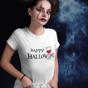 T-shirt Happy Hallowine Pun d'Halloween