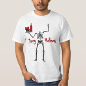 T-shirt Happy Hallowine Skeleton sans tête (Devant)