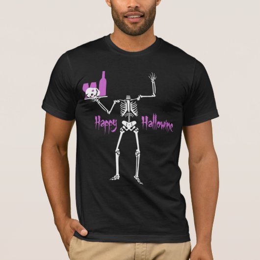 T-shirt Happy Hallowine Skeleton sans tête (Devant)