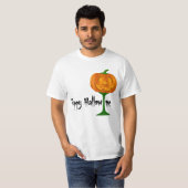 T-shirt Happy Hallowine Vin Citrouille Halloween (Devant entier)