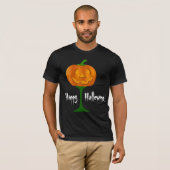 T-shirt Happy Hallowine Vin Citrouille Halloween (Devant entier)