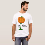 T-shirt Happy Hallowine Vin Citrouille Halloween (Devant entier)