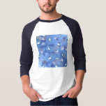 T-shirt Happy Hanoukka Falling Stars and Dreidels<br><div class="desc">You are viewing The Lee Hiller Design Collection. Appareil,  Venin & Collectibles Lee Hiller Photofy or Digital Art Collection. You can view her her Nature photographiy at at http://HikeOurPlanet.com/ and follow her hiking blog within Hot Springs National Park.</div>