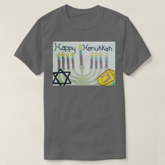 T-shirt Happy Hanoukka Hand Drawn Design (Design devant)