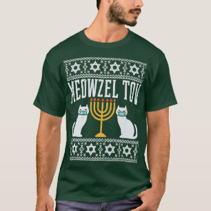 T-shirt Happy Hanoukka Meowzel Tov Cat Maskorah Ugly Chris