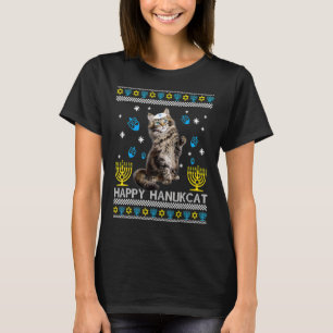 T-shirt Happy Hanukcat Ugly Hanoukka Sweater Maine Coon Ca