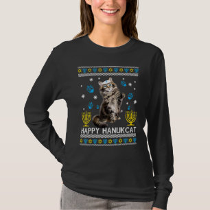 T-shirt Happy Hanukcat Ugly Hanoukka Sweater Maine Coon Ca