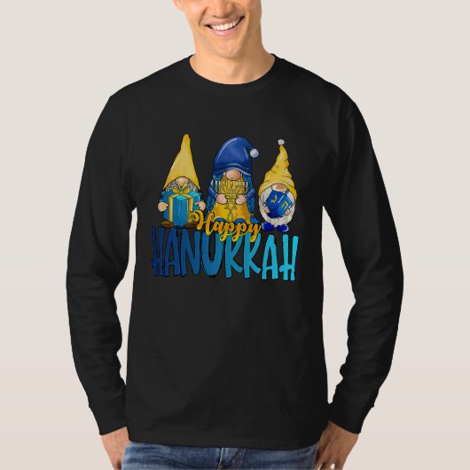 T-shirt Happy Hanukkah 2022 Gnome Menorah Dreidel Ugly Chr (Devant)