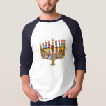 T-shirt Happy Hanukkah Dreidels Menorah<br><div class="desc">You are viewing The Lee Hiller Design Collection. Appareil,  Venin & Collectibles Lee Hiller Photofy or Digital Art Collection. You can view her her Nature photographiy at at http://HikeOurPlanet.com/ and follow her hiking blog within Hot Springs National Park.</div>
