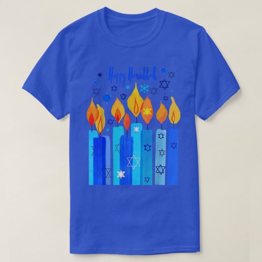 T-shirt Happy Hanukkah Festival of Light Star Of David (Design devant)