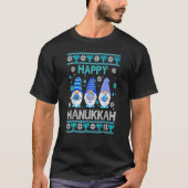 T-shirt Happy Hanukkah Gnome Gnomies Menorah Pajama Ugly 1 (Devant)