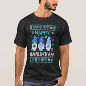 T-shirt Happy Hanukkah Gnome Gnomies Menorah Pajama Ugly 1 (Devant)