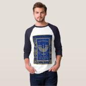 T-shirt Happy Hanukkah Gold Menorah Jewish Holiday (Devant entier)