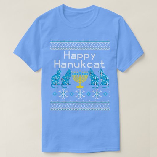 T-shirt Happy Hanukkah Hanukcat Cat Lover  (Design devant)